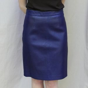 80s Vintage Purple Leather Skirt Milly of New York